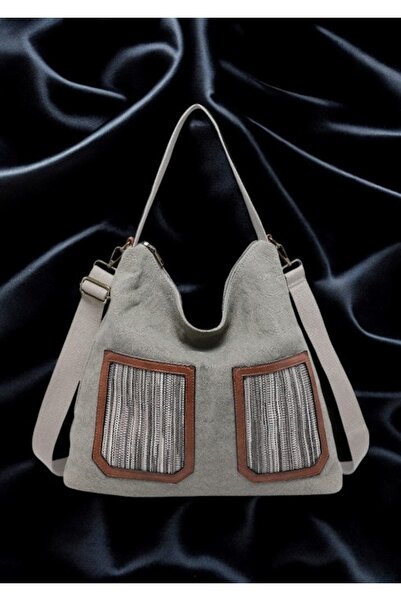 OEM Women's elegant practical bag, textile, R28738 taupe