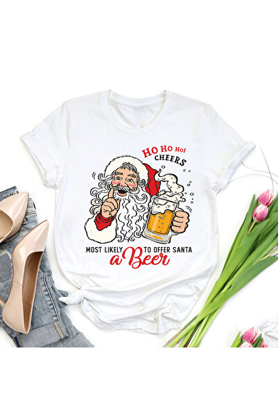 MAGORS تي شيرت قطني بأكمام قصيرة ذو تصميم عادي ومضحك بطابع عيد الميلاد نويل ي...