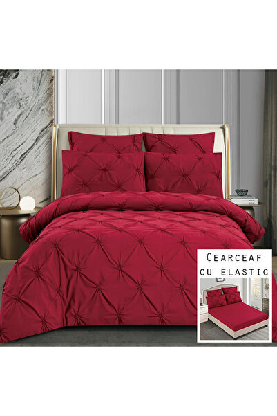 Patul Bed Linen 6 Pieces, Fine Cotton, Sulphur, Double Bed, 2 Persons, Fitted Sheet