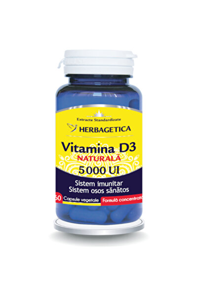 herbagetica Supliment Alimentar Detrix Forte Vitamina D3 5.000 UI Herbagetica, 60 capsule