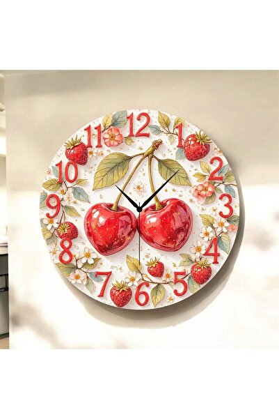 AA Shop Kiraz Çilek Meyve Renkli Baskı Desenli Sayılı Yılbaşı Hediyelik Ahşap...