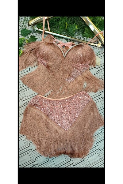 NİSANURTEKSTİL Püsküllü ikili takım Bale Salonu Caz Samba Tango Elbiseler