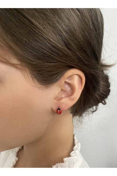 GOX Xuping 14K Altın Kaplama Uğur Böceği Çocuk Küpe