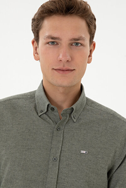 U.S. Polo Assn. Men's Khaki Long Sleeve Shirt 50315613-Vr027