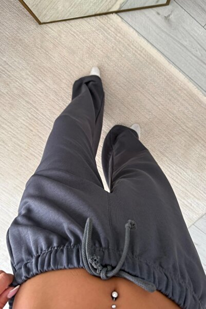 SHILSEE BEUTİQUE Women's Full-Fit Tracksuit with Baggy Legs Anthracite