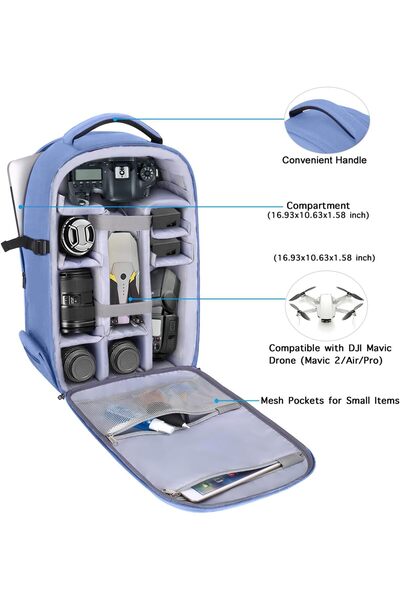 Mosiso حقيبة ظهر صلبة للكاميرا مقاس 15-16 بوصة مع حامل ثلاثي القوائم وحجرة كمبيوتر محمول مقاس 16 بوصة