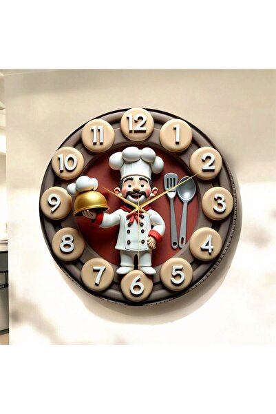 AA Shop Aşçı Yemek Renkli Baskı Desenli Sayılı Yılbaşı Hediyelik Ahşap Sessiz...