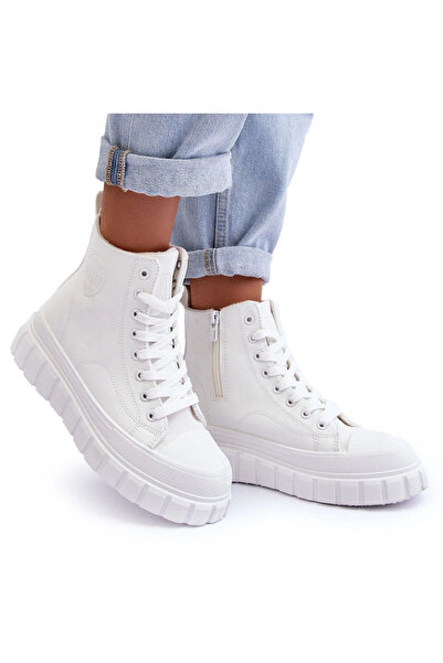 Big Star Shoes Adidaje din dantelă matlasată din piele Big Star MM274624 Alb 41