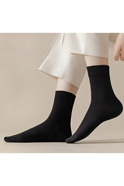 Sosyete dolabı 10 Pairs Unisex Plain Black Socks