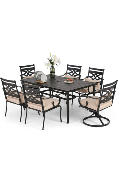 Living Accents طقم طعام بتصميم عصري متين مكون من 7 قطع