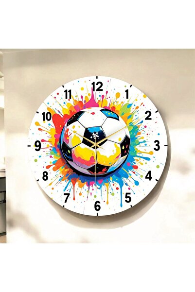 AA Shop Futbol Top Renkli Baskı Desenli Sayılı Yılbaşı Hediyelik Ahşap Sessiz...