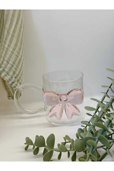 BUCOLIC Pink Bow Glass Mug Cup