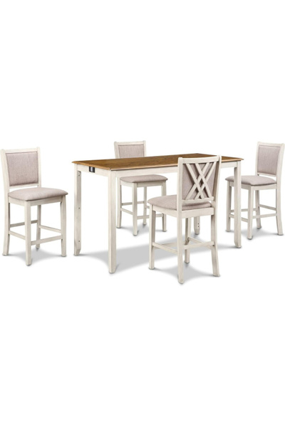 Icon Living 5-Piece Wooden Counter Storage Dining Set