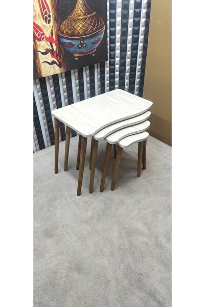 sandıkçı HACI HAFIZ 4 Lü Ahşap Zigon Sehpa Takımı, Bohem tarzı ile evinize şı...