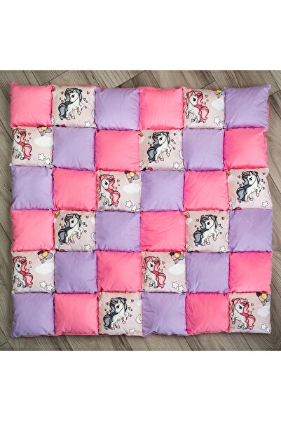 Pernador Teepee playpen 105 x 105cm with mattress, pink with purple and unicorns