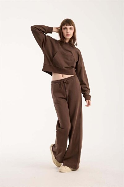 Store 100% Cotton Women's Hooded Pocket Sweatshirt + Pants Set (2 Pieces)