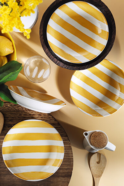 Kütahya Porselen Ocean Line 4 Piece 20 cm Deep Plate