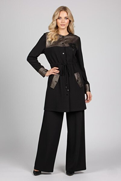 MELIDIA A30145 Aguaje File Detaylı Pantolonlu Kap Takım