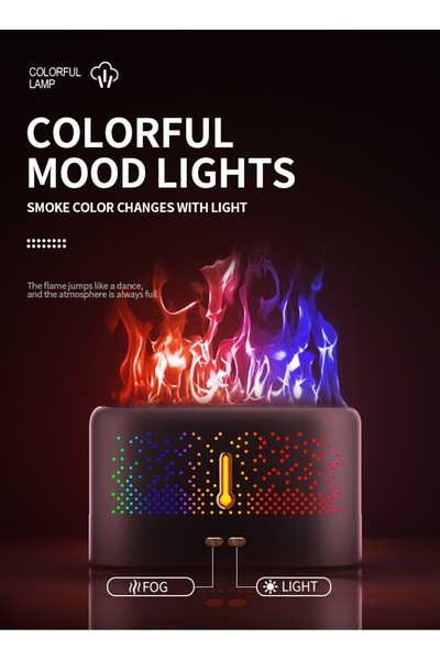 Generic Simulation Flame Air Aromatherapy Humidifier 200ml 4.5W LU1524-5 White