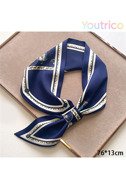 Youtrico وشاح حريري بتصميم قطري مثقب 76*13 سم، إكسسوار عصري متعدد الاستخدامات...