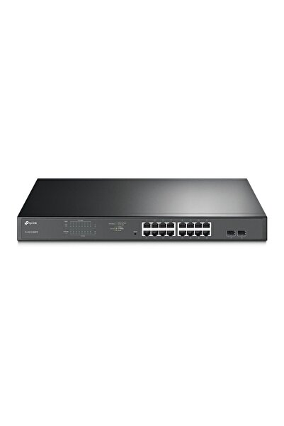 TP-LINK Switch, TP-LINK, 16x1000 Mbps (16xPOE+) + 2xGigabit SFP, Easy Smart, TL-SG1218MPE, Negru