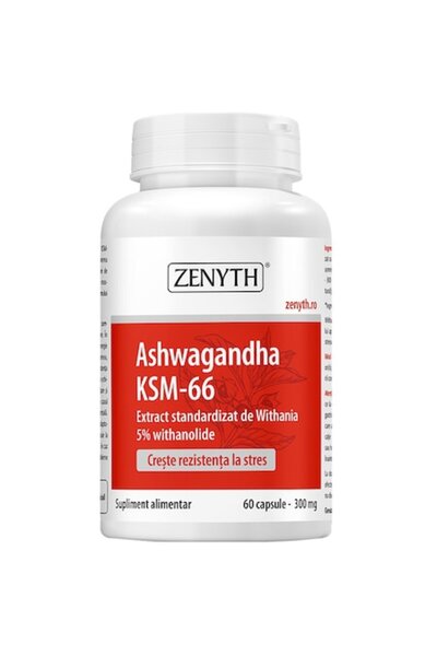 Zenyth Pharmaceuticals Supliment alimentar Ashwagandha KSM-66, Zenyth, 60 cap...