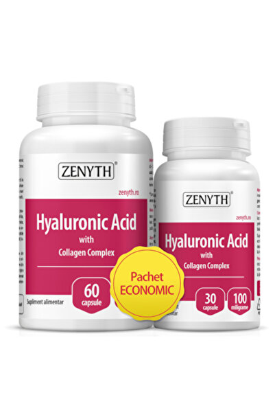 Zenyth Pharmaceuticals Pachet Acid Hialuronic cu Colagen Complex, Zenyth, 90 capsule