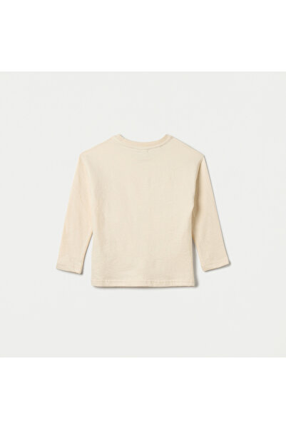 ELIGO Textured Crew Neck T-shirt with Long Sleeves