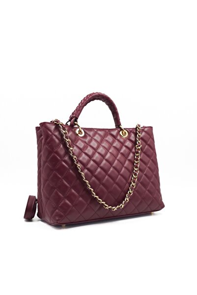 Posete Fagaras Georgie Leather Purse - Cherry Red, 3 Compartments, 3 Pockets,...