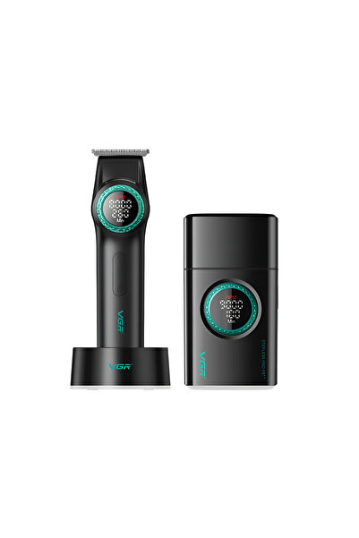 VGR V-977 & V-377 Professional Hair Trimmer & Shaver Combo – Black