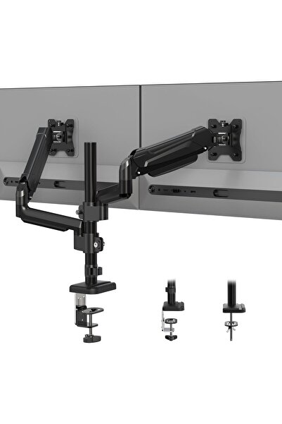 BONTEC Βάση 2 οθονών, υποστηριζόμενο βάρος έως 9 kg, περιστροφή 360 μοιρών, κλίση 90 μοιρών