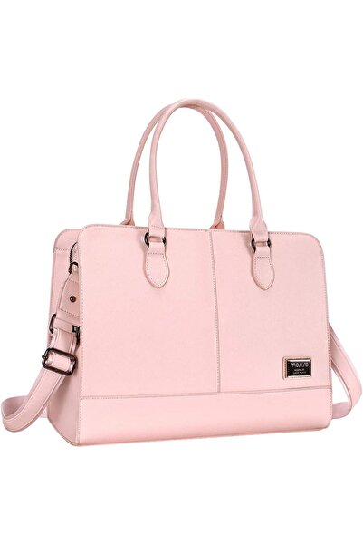 Mosiso حقيبة كمبيوتر محمول نسائية (15-16 بوصة) بثلاث طبقات، لون كوارتز وردي