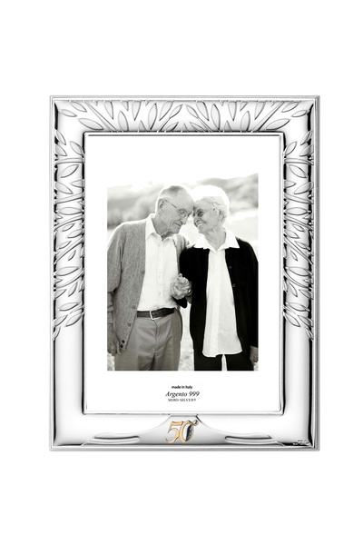 ClassGifts Silver Photo Frame 50 Years of Marriage 18x24 cm Tree of Life