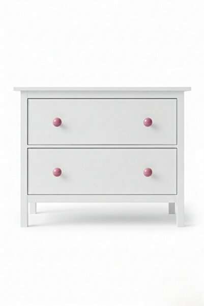 MegaVitrin 5 Pcs Porcelain Ball Knob Pink Children's Room Furniture Handle Ceramic Single Screw Drawer Handle (30 mm)