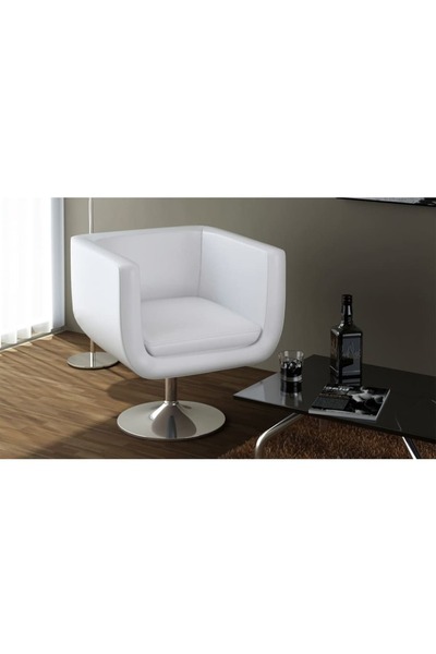 vidaxl Bar Stool White Faux Leather