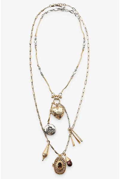 DivaViva Muse Necklaces - 3'lü Zincir Madalyon Trend Kadın Kolye (KOD-373)