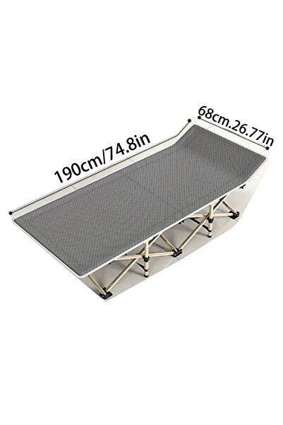 Snooe سرير تخييم رمادي قابل للطي محمول للتخييم في الهواء الطلق للبالغين