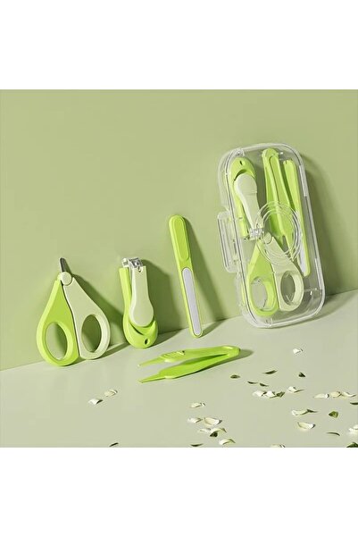 Flippy 4-in-1 Baby Nail Care Set, Flippy, Textured Storage Box, 0-6 yrs, 13.6x8x2 cm, Green