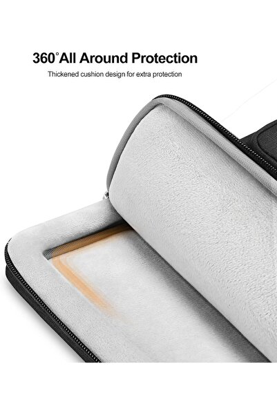 Mosiso حقيبة كمبيوتر محمول واقية 360 درجة، مقاس 15.6 بوصة، مفتوحة من الجانب، لون أسود