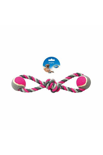 Duvo لعبة كلب إضافية باللون الوردي (حبل قطني وكرتين تنس)