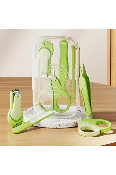 Flippy 4-in-1 Baby Nail Care Set, Flippy, Textured Storage Box, 0-6 yrs, 13.6x8x2 cm, Green