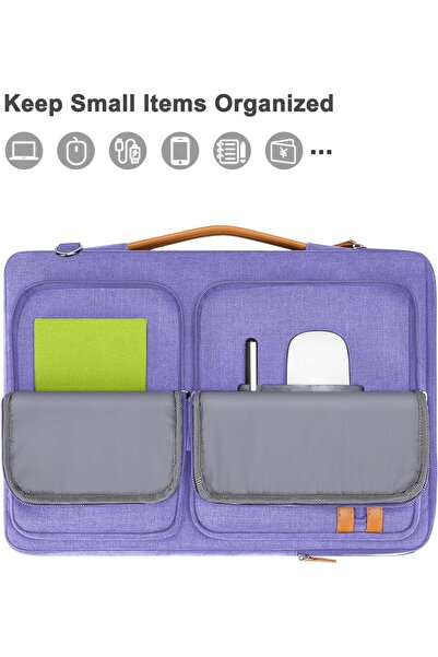 Mosiso حقيبة كمبيوتر محمول واقية 360، حقيبة رسول مقاس 15.6 بوصة مع جيوب بسحاب ومقبض قابل للتمديد -