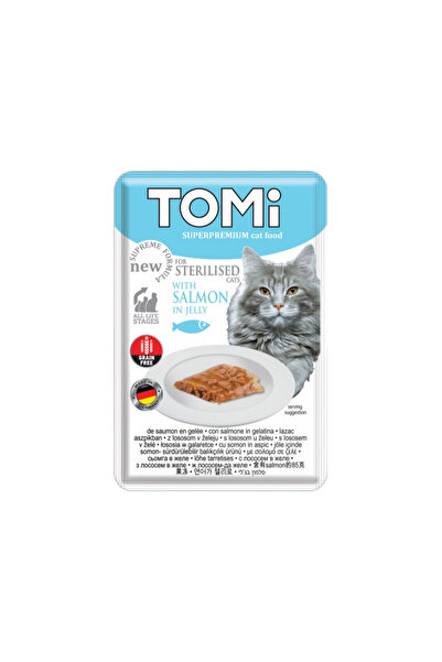 Tomi Pouch Somonlu Kısırlaştırılmış Yetişkin Kedi Konservesi 85 Gr