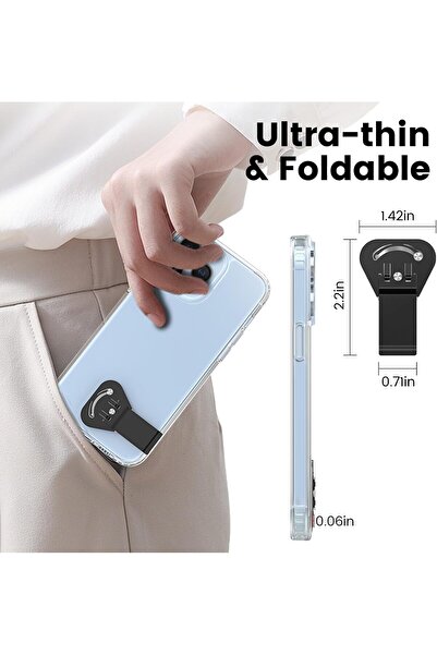 KASTWAVE Ultra-Slim Phone Stand 2-Pack, Vertical & Horizontal, Silicone, Black