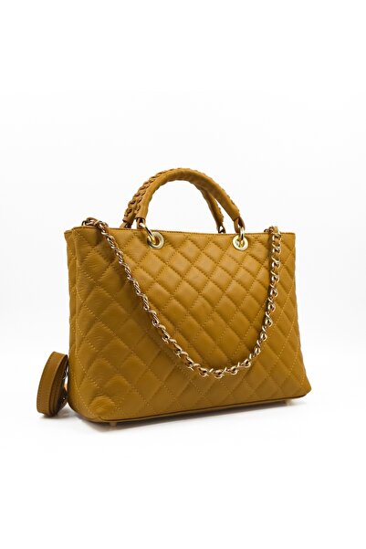 Posete Fagaras Georgie Leather Purse - Mustard, 3 Compartments, 3 Pockets, 2 ...