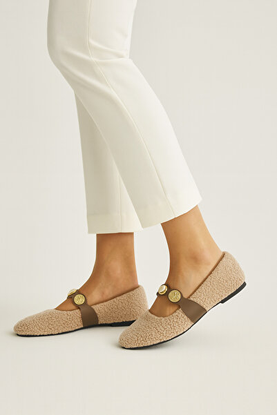 Beyond Women's Mink Coin Buckle Ballerinas Byndvt05