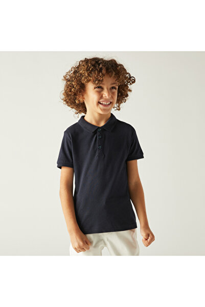 Juniors Polo Neck T-Shirt with Short Sleeves