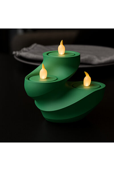 3DECİ Dekoratif Modern Mumluk (Led Tealight)