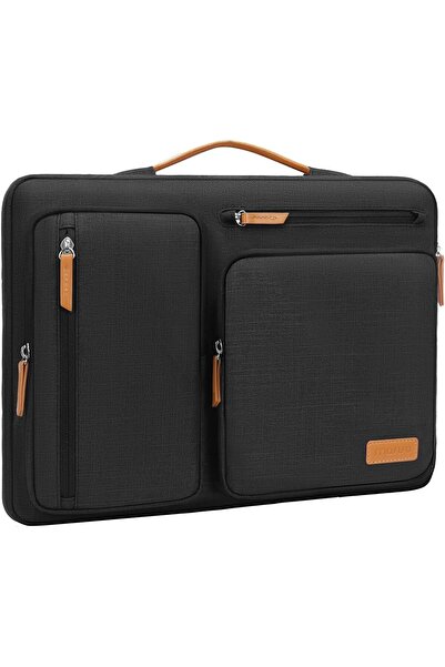 Mosiso حقيبة حماية للكمبيوتر المحمول 360 درجة مقاس 16 بوصة مع 4 جيوب بسحاب ومقبض، لون أسود