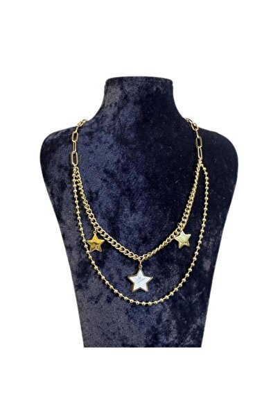 Uretti - Irem 3914 1363 Star Model Double Steel Necklace